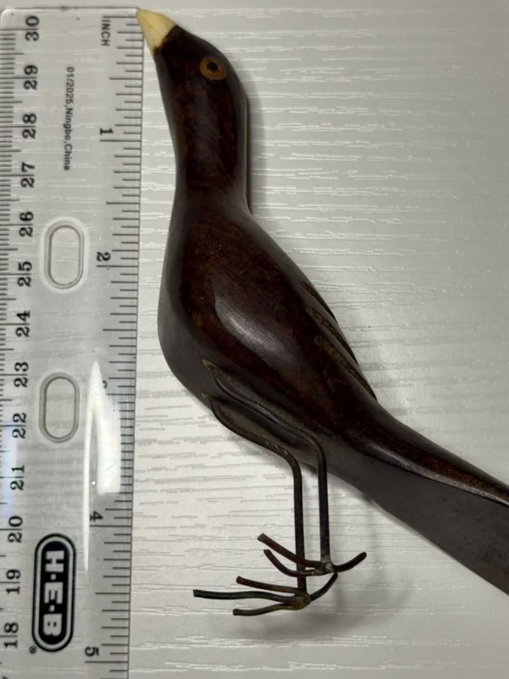 Vintage Hand Carved Wood Bird & Boot Keychain Lot Folk Art Parts Repair Set